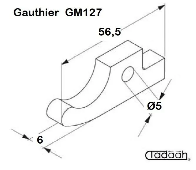 05030112 Nasello per tornio GAUTHIER - GM127 foro 5 mm