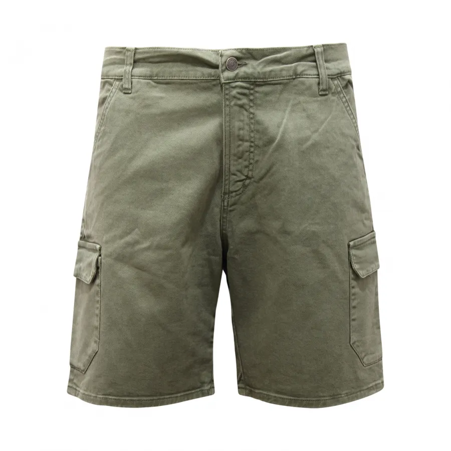 1078AV BERMUDA CARGO UOMO POETICA DELUXE DENIM MAN SHORT GREEN