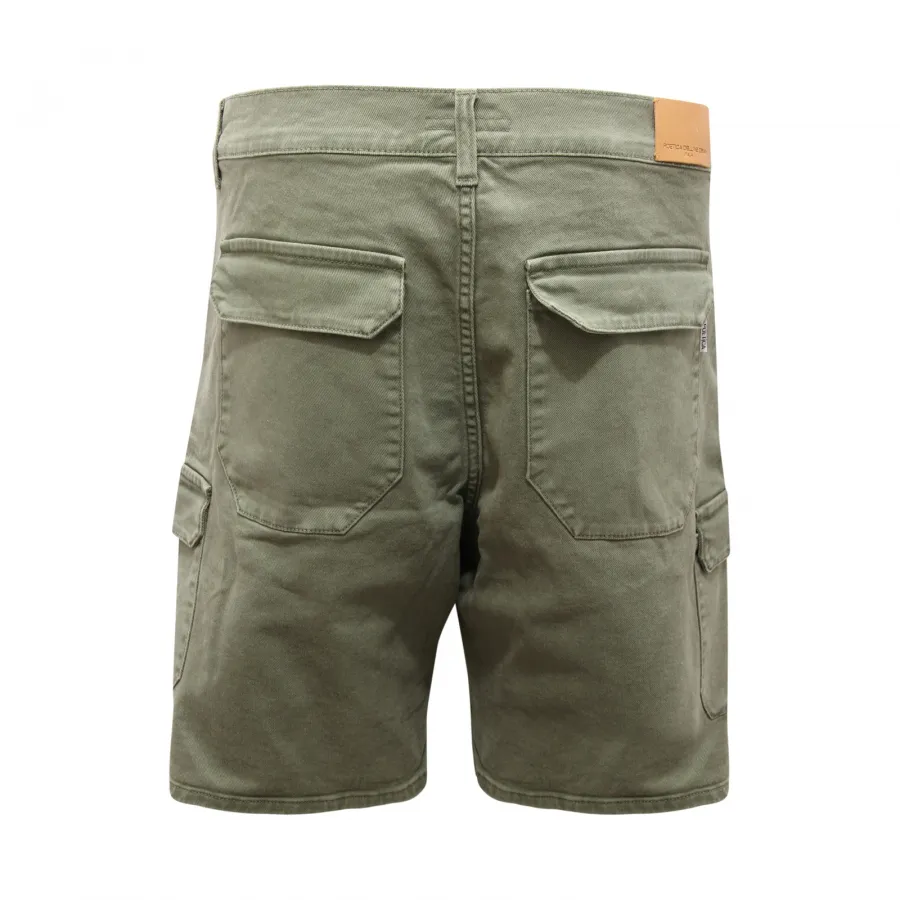 1078AV BERMUDA CARGO UOMO POETICA DELUXE DENIM MAN SHORT GREEN