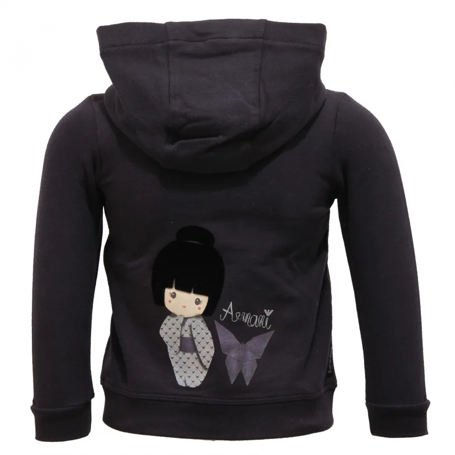 3476V felpa bimba ARMANI BABY full zip blue cotton sweatshirt kid