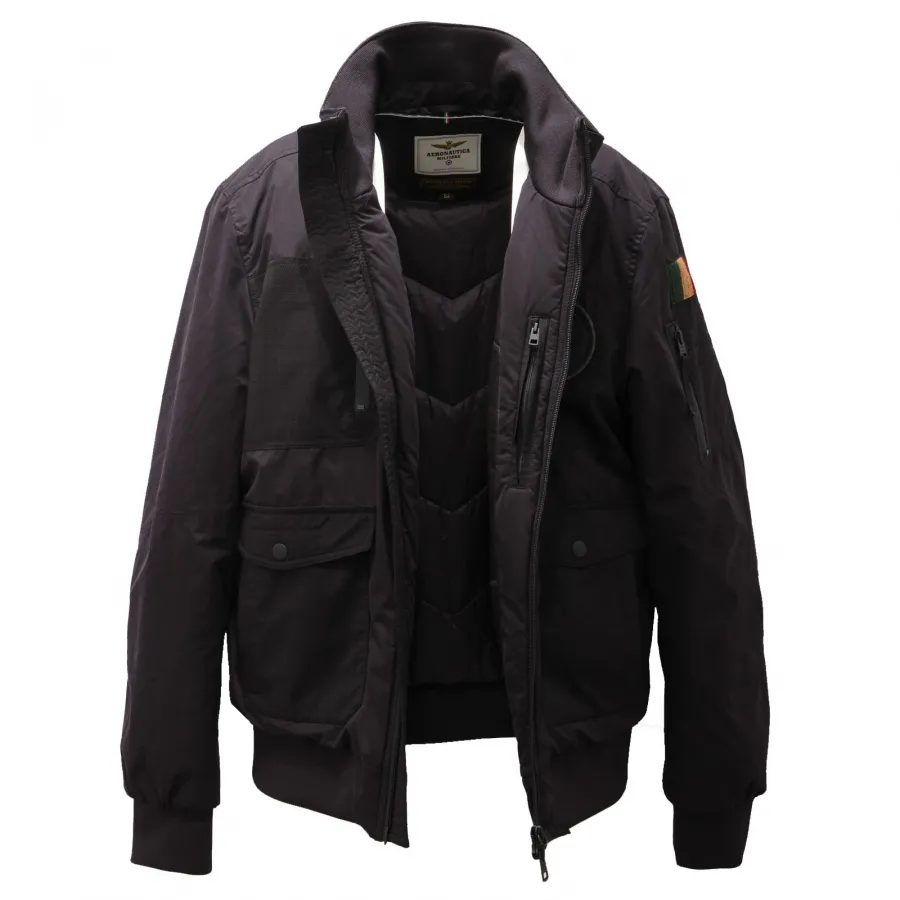 4412AE giubbotto uomo AERONAUTICA MILITARE giubbino black jacket man