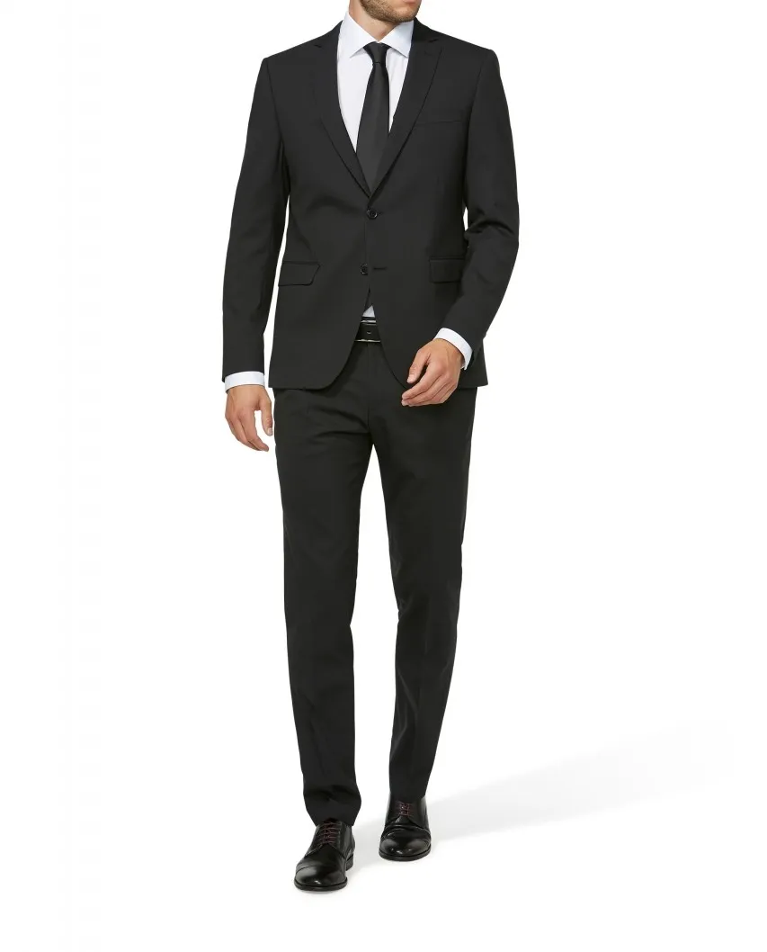 Abito nero micro disegno Digel slim fit lana stretch