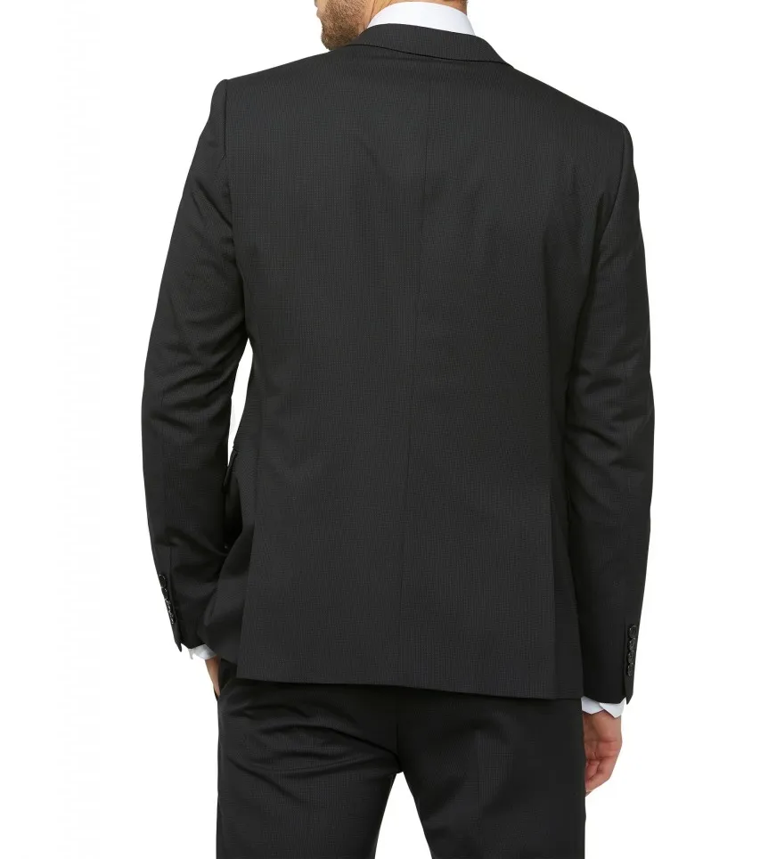 Abito nero micro disegno Digel slim fit lana stretch