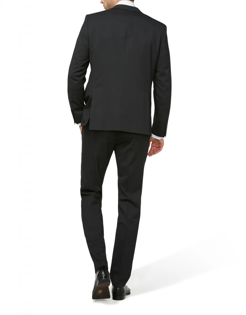 Abito nero micro disegno Digel slim fit lana stretch