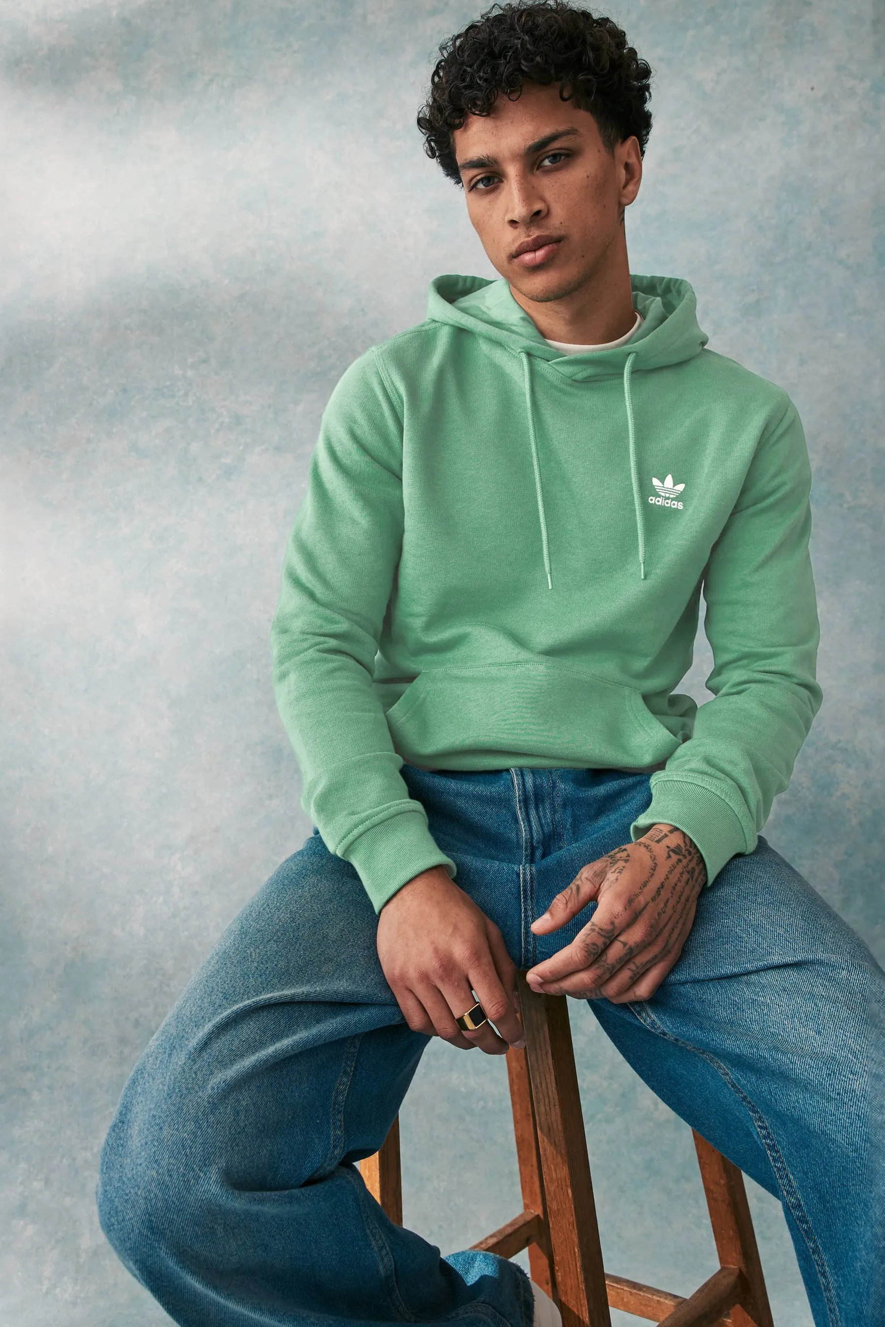 adidas originals 100% Cotton Trefoil Essentials Hoodie    