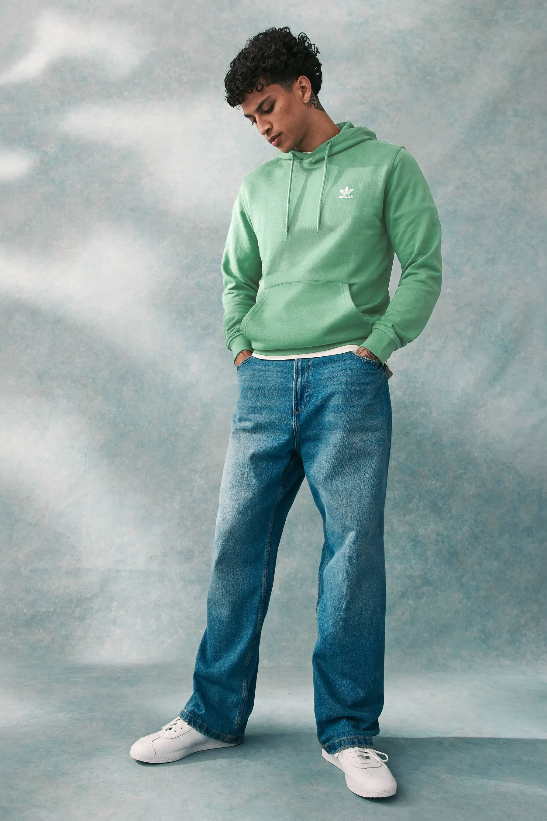 adidas originals 100% Cotton Trefoil Essentials Hoodie    