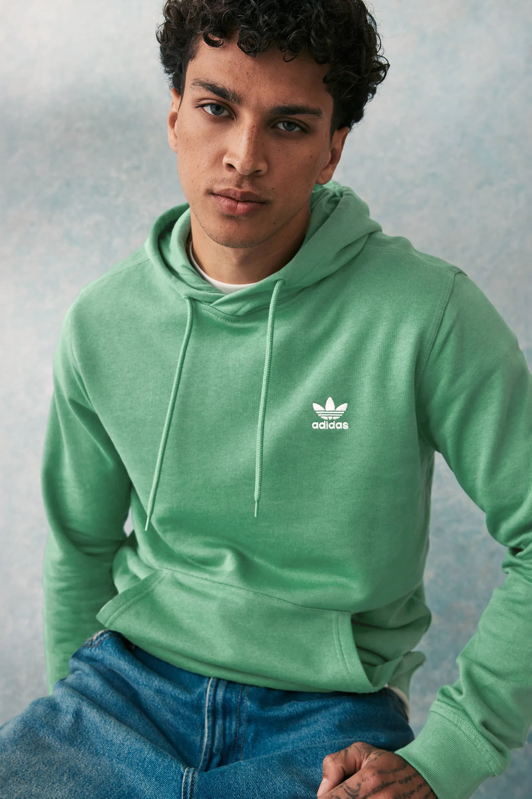 adidas originals 100% Cotton Trefoil Essentials Hoodie    