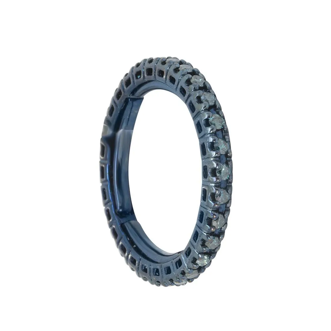 Anello  eternity in oro con diamanti naturali blu trattati ct 0.50