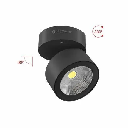 Applique LED da Interno CONCORD Nero 14W Switch 2700/3200/4000k Beneito Faure 4233-N