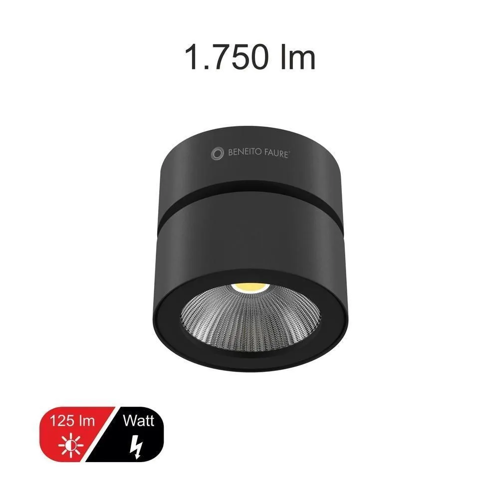 Applique LED da Interno CONCORD Nero 14W Switch 2700/3200/4000k Beneito Faure 4233-N