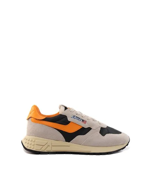 AUTRY     Sneakers Autry Reelwind Low in nylon e suede bianco e arancione