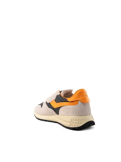 AUTRY     Sneakers Autry Reelwind Low in nylon e suede bianco e arancione