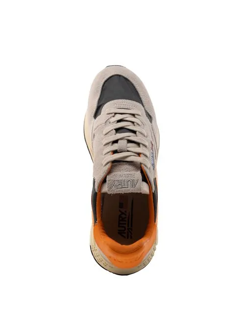 AUTRY     Sneakers Autry Reelwind Low in nylon e suede bianco e arancione