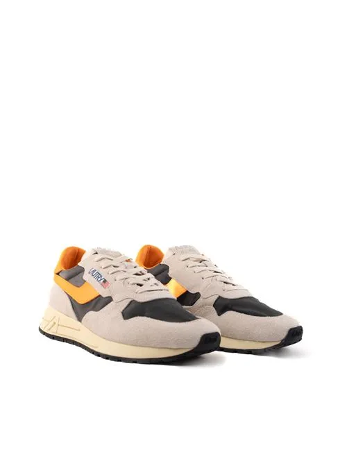 AUTRY     Sneakers Autry Reelwind Low in nylon e suede bianco e arancione