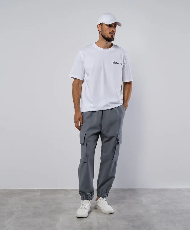 Balmain Joggers grigi con lana DH1PO095VD59