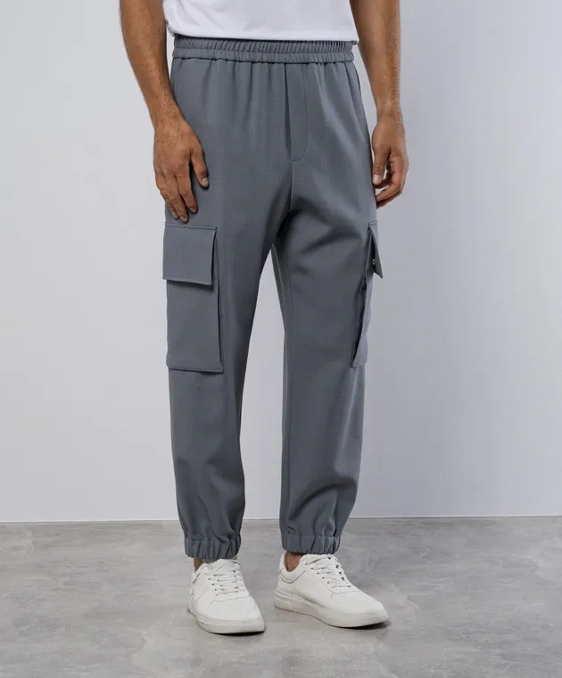 Balmain Joggers grigi con lana DH1PO095VD59