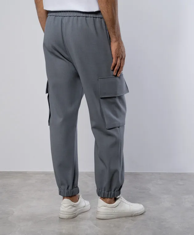 Balmain Joggers grigi con lana DH1PO095VD59