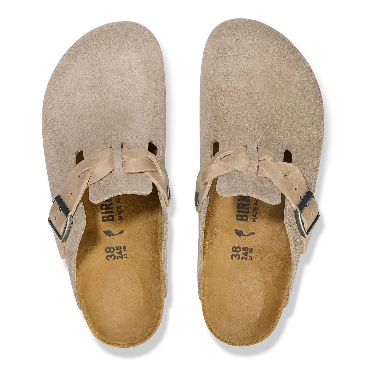      BIRKENSTOCK BOSTON BRAIDED TAUPE DONNA  