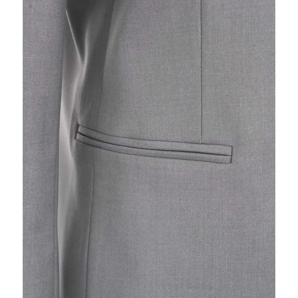 Blazer monopetto in twill grigio chiaro