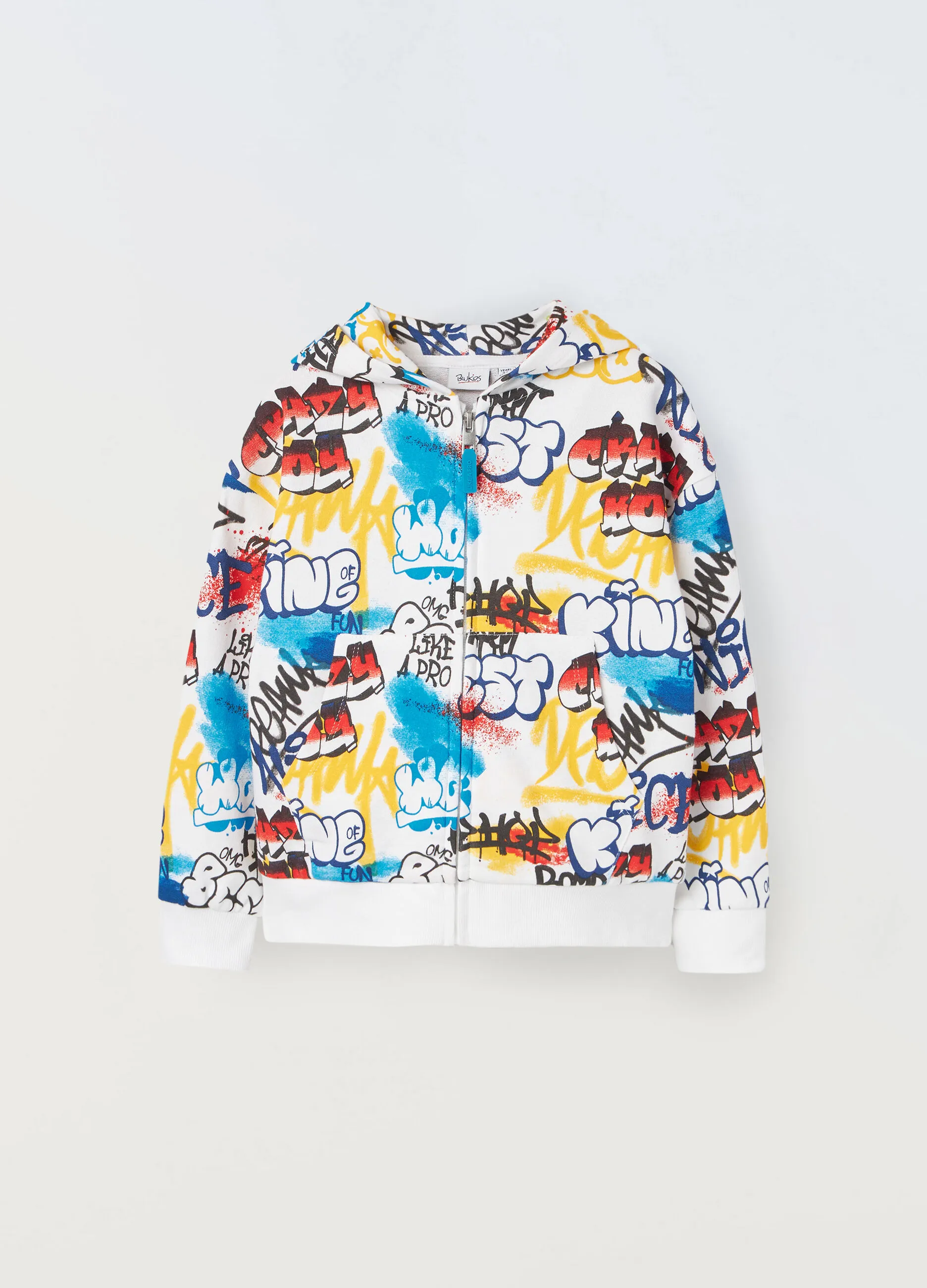 BLUKIDS  Felpa in puro cotone full zip bambino