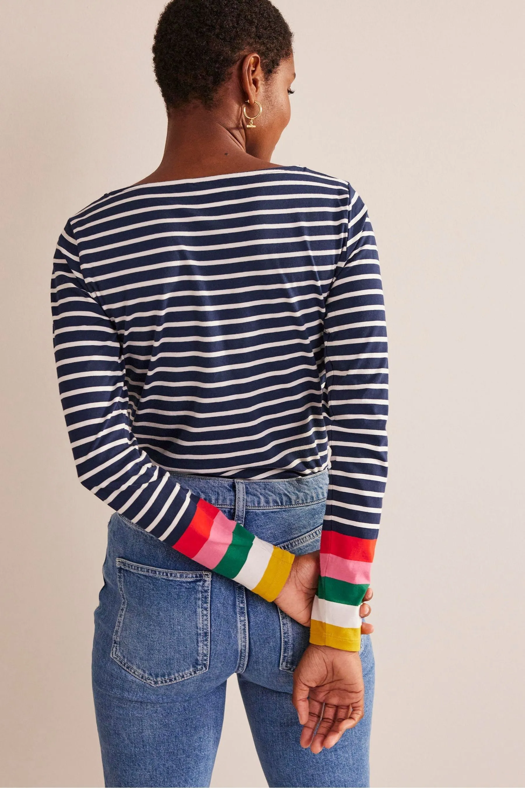 Boden 100% Cotone Top Bretone a Maniche Lunghe    