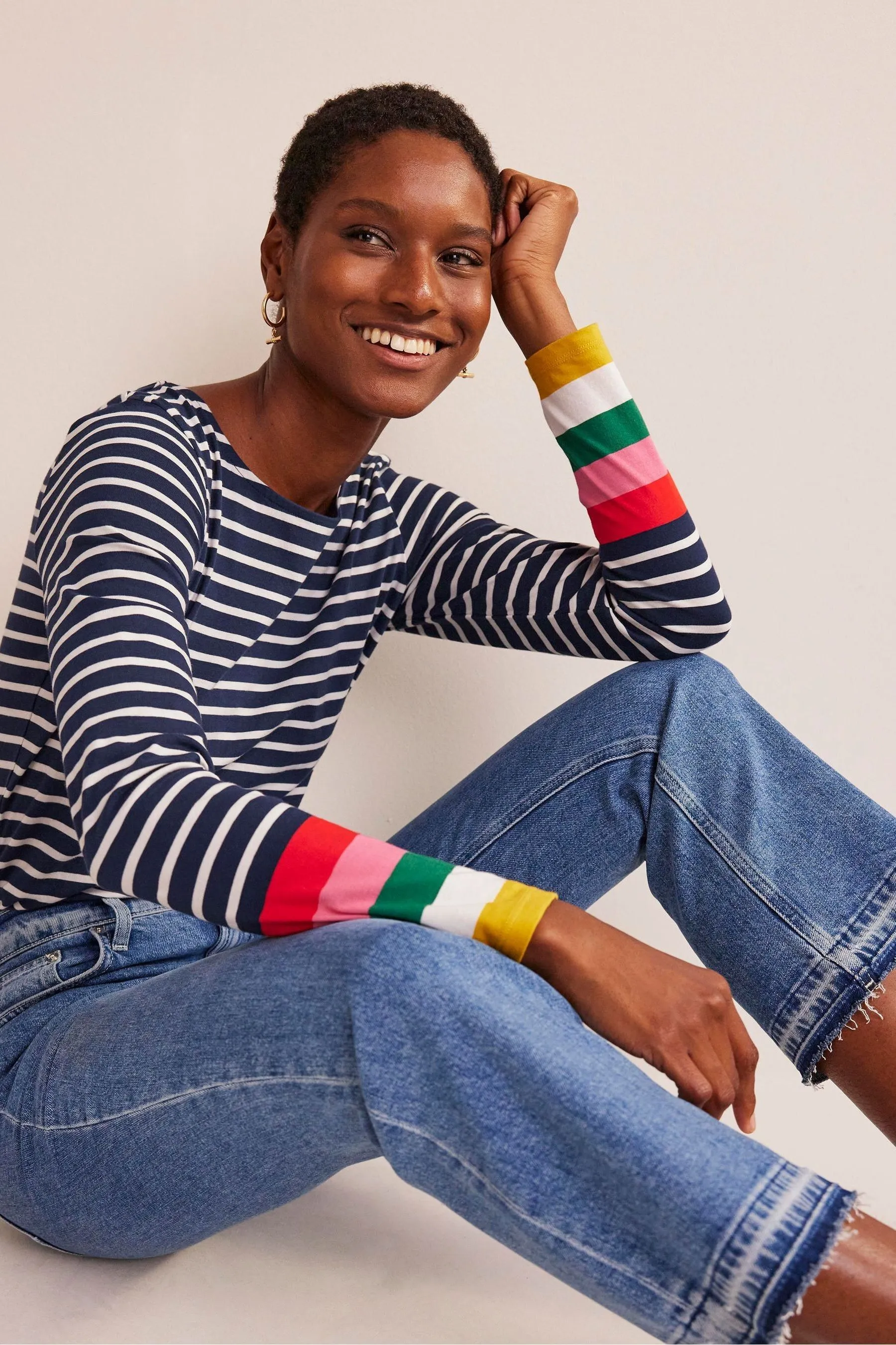Boden 100% Cotone Top Bretone a Maniche Lunghe    