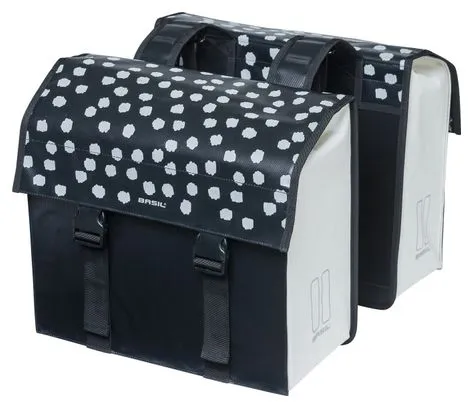 Borsa per bicicletta doppia Basil Urban Load 48-53 litri nera con punti riflettenti