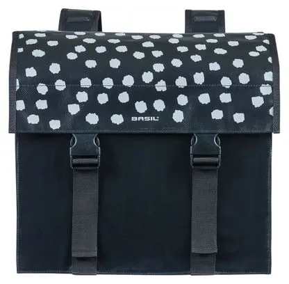 Borsa per bicicletta doppia Basil Urban Load 48-53 litri nera con punti riflettenti