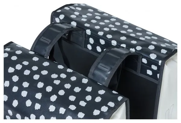 Borsa per bicicletta doppia Basil Urban Load 48-53 litri nera con punti riflettenti