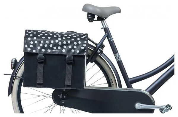Borsa per bicicletta doppia Basil Urban Load 48-53 litri nera con punti riflettenti