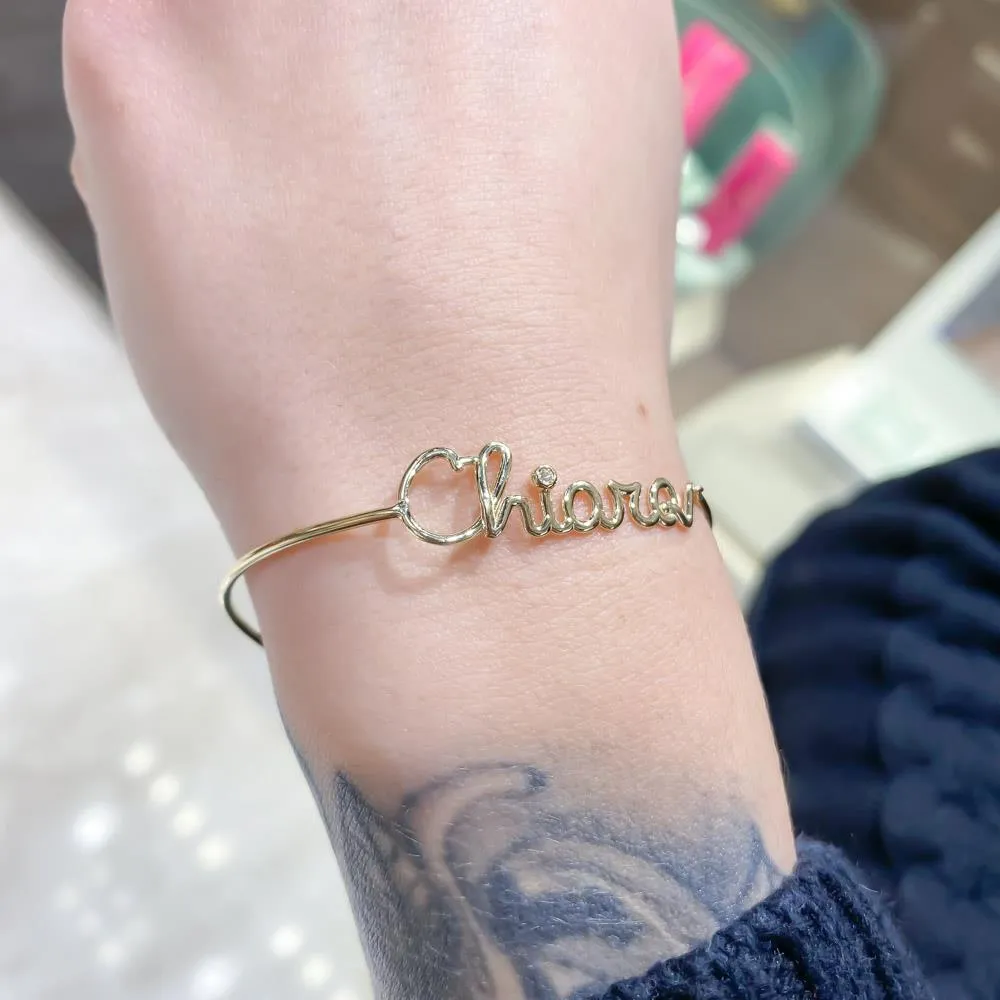 Bracciale personalizzato nome Chiara oro giallo 18kt diamantino