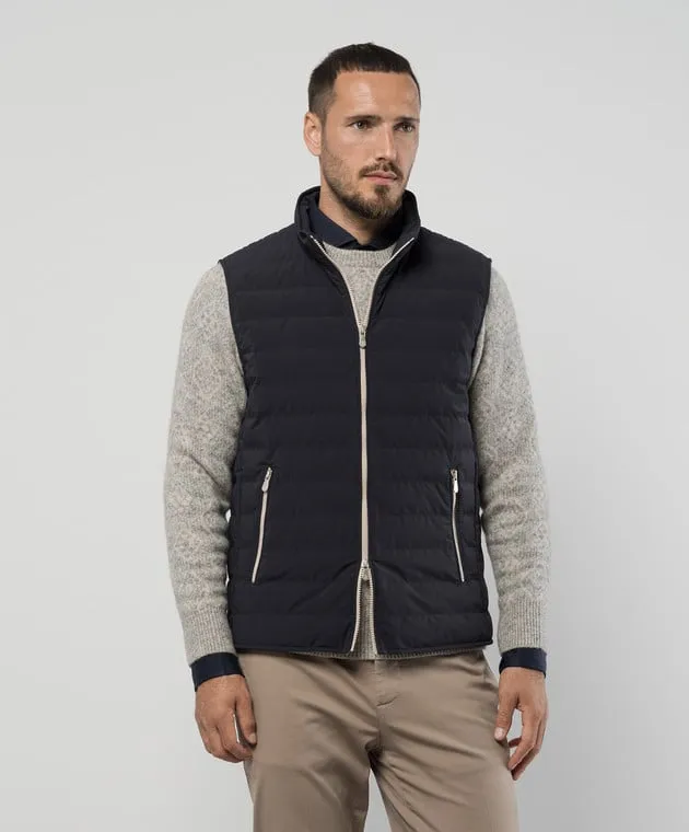 Brunello Cucinelli Gilet trapuntato blu MM4911797