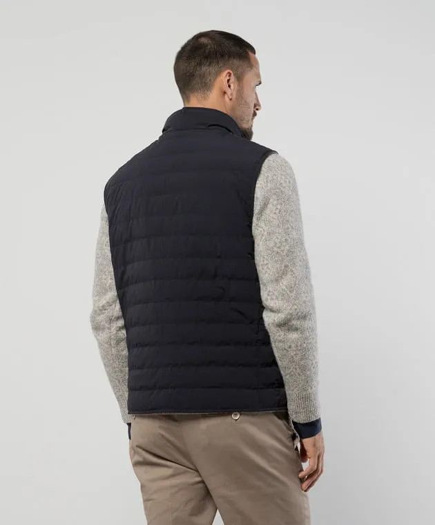 Brunello Cucinelli Gilet trapuntato blu MM4911797