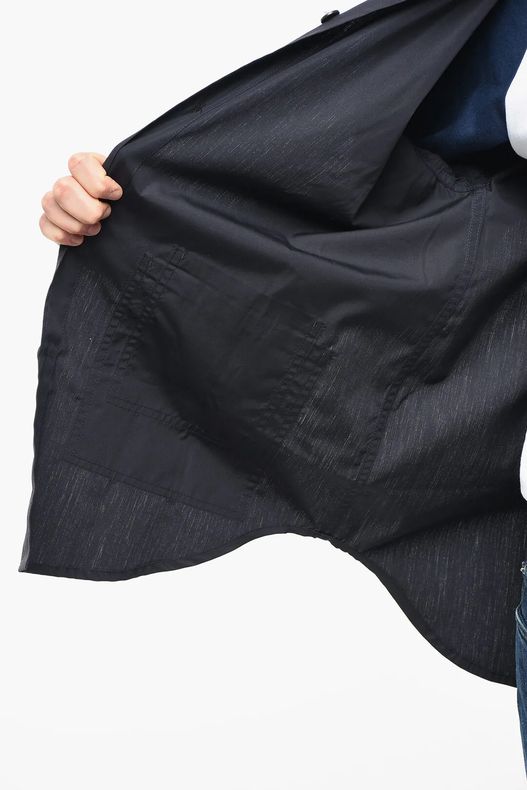Camicia Utility in Cotone a Collo Francese