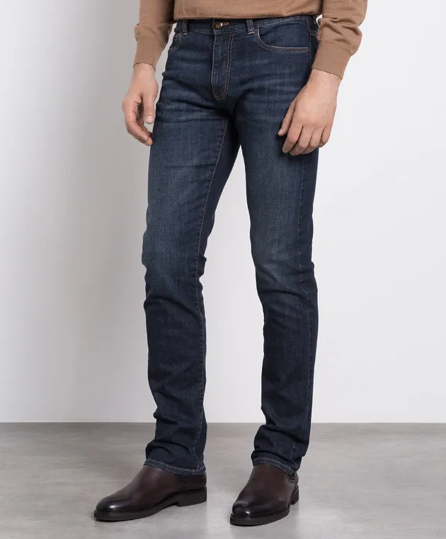 Canali Jeans blu con effetto used PD0000391700