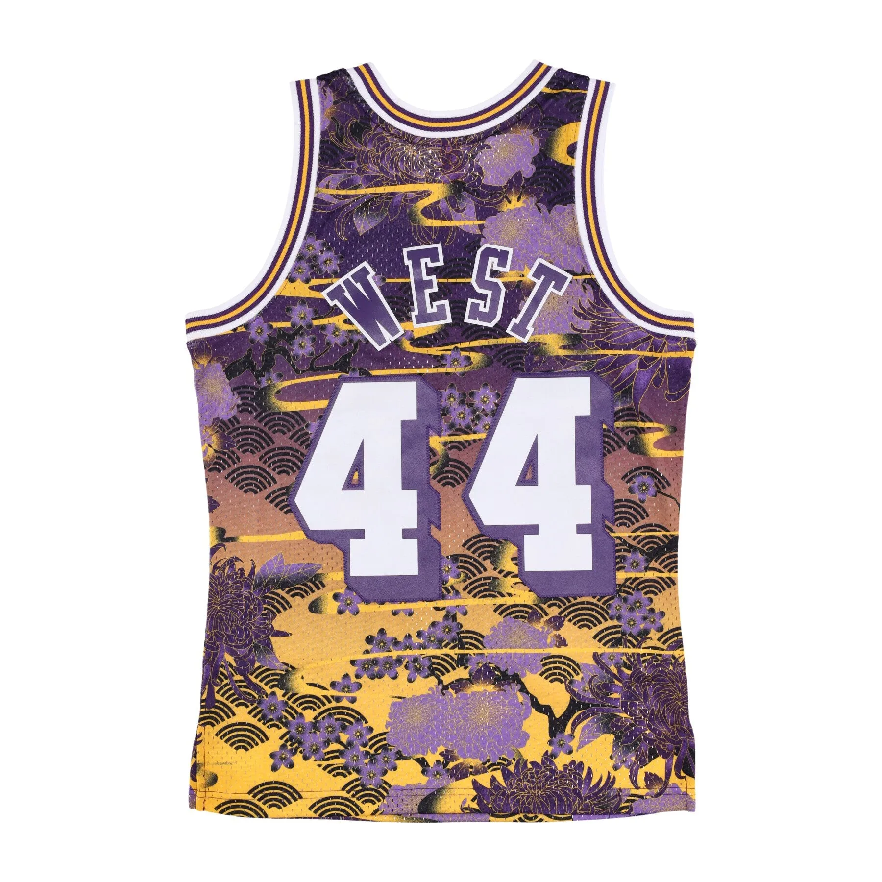 Canotta Basket Uomo Nba Ah Swingman Jersey 5.0 Hardwood Classics 1971 No 44 Jerry West Loslak Purple/yellow