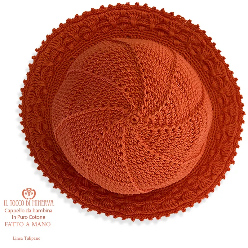Cappello Bimba Cotone Linea Tulipano - Fatto a Mano