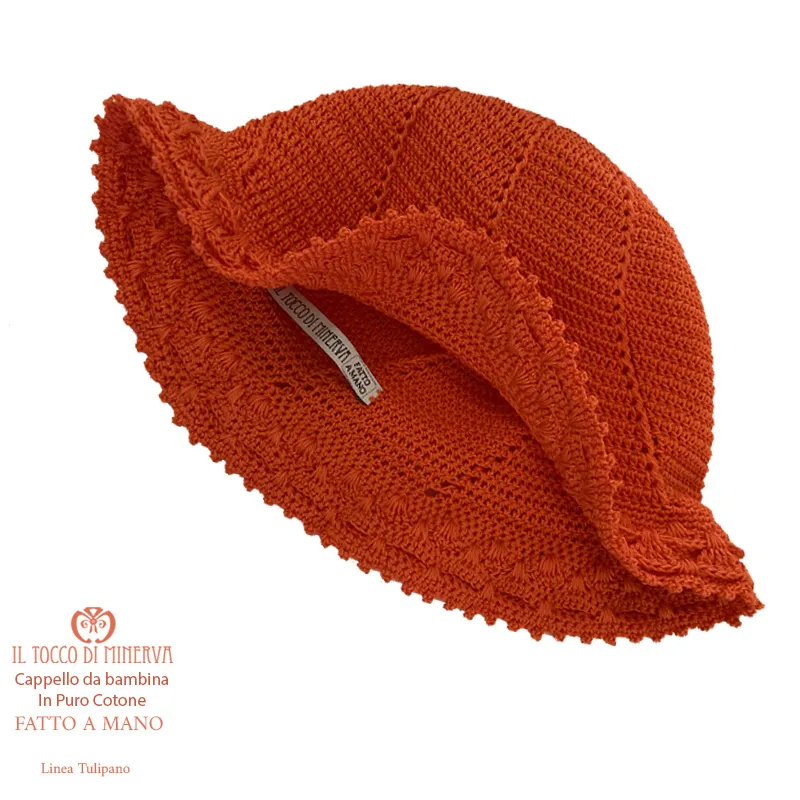 Cappello Bimba Cotone Linea Tulipano - Fatto a Mano