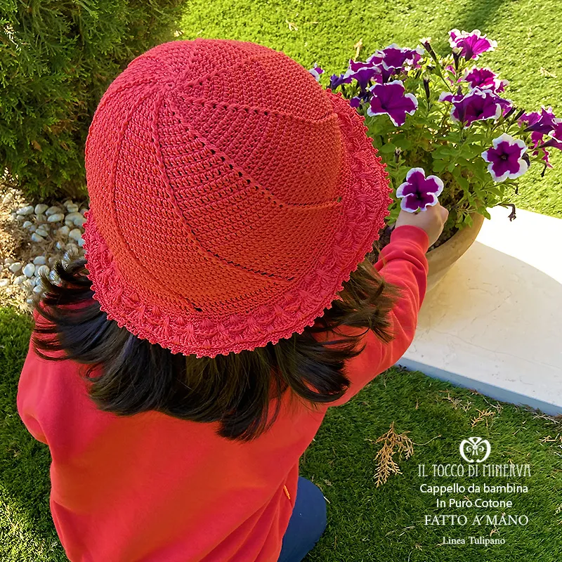 Cappello Bimba Cotone Linea Tulipano - Fatto a Mano