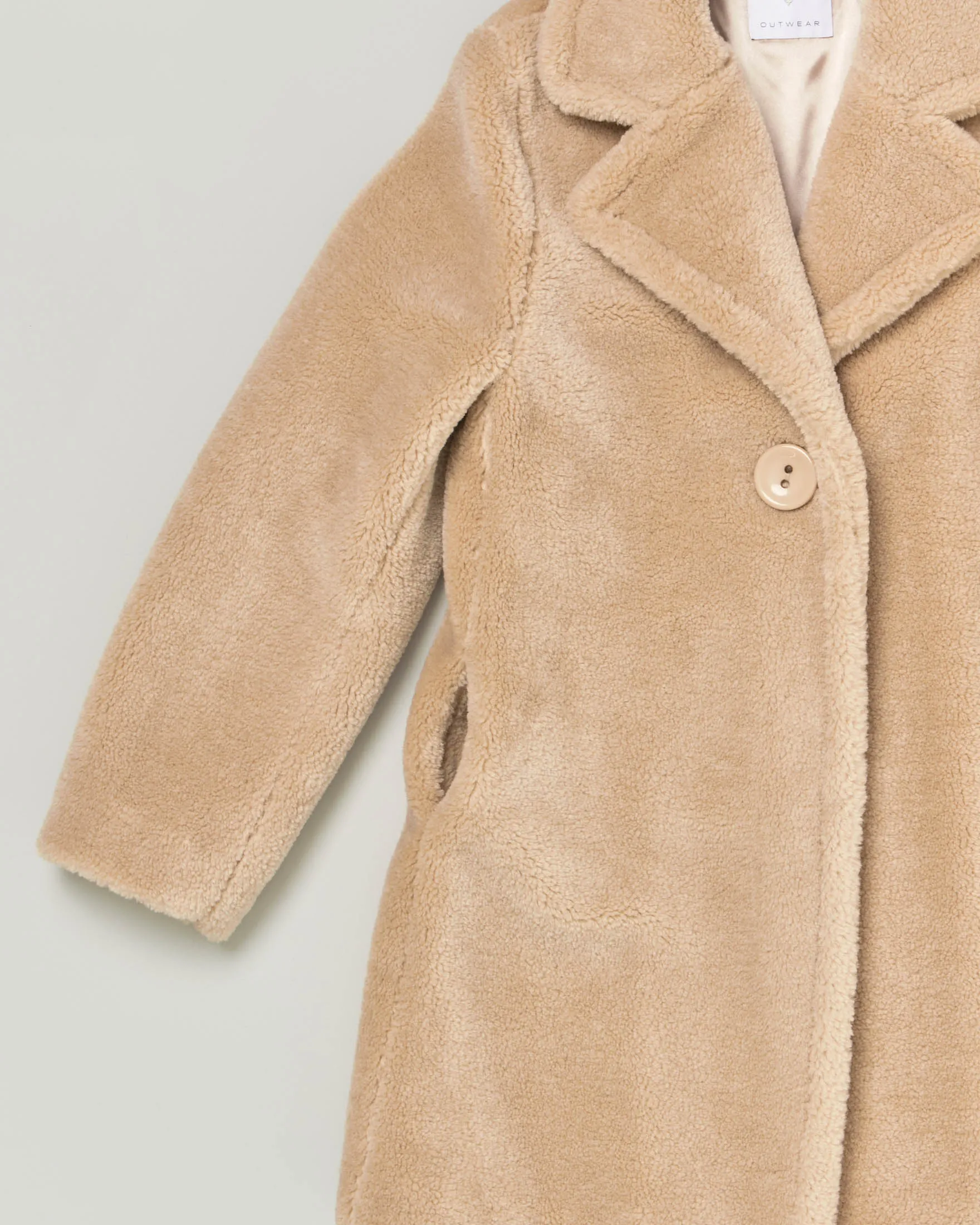 Cappotto beige in tessuto teddy 36-38