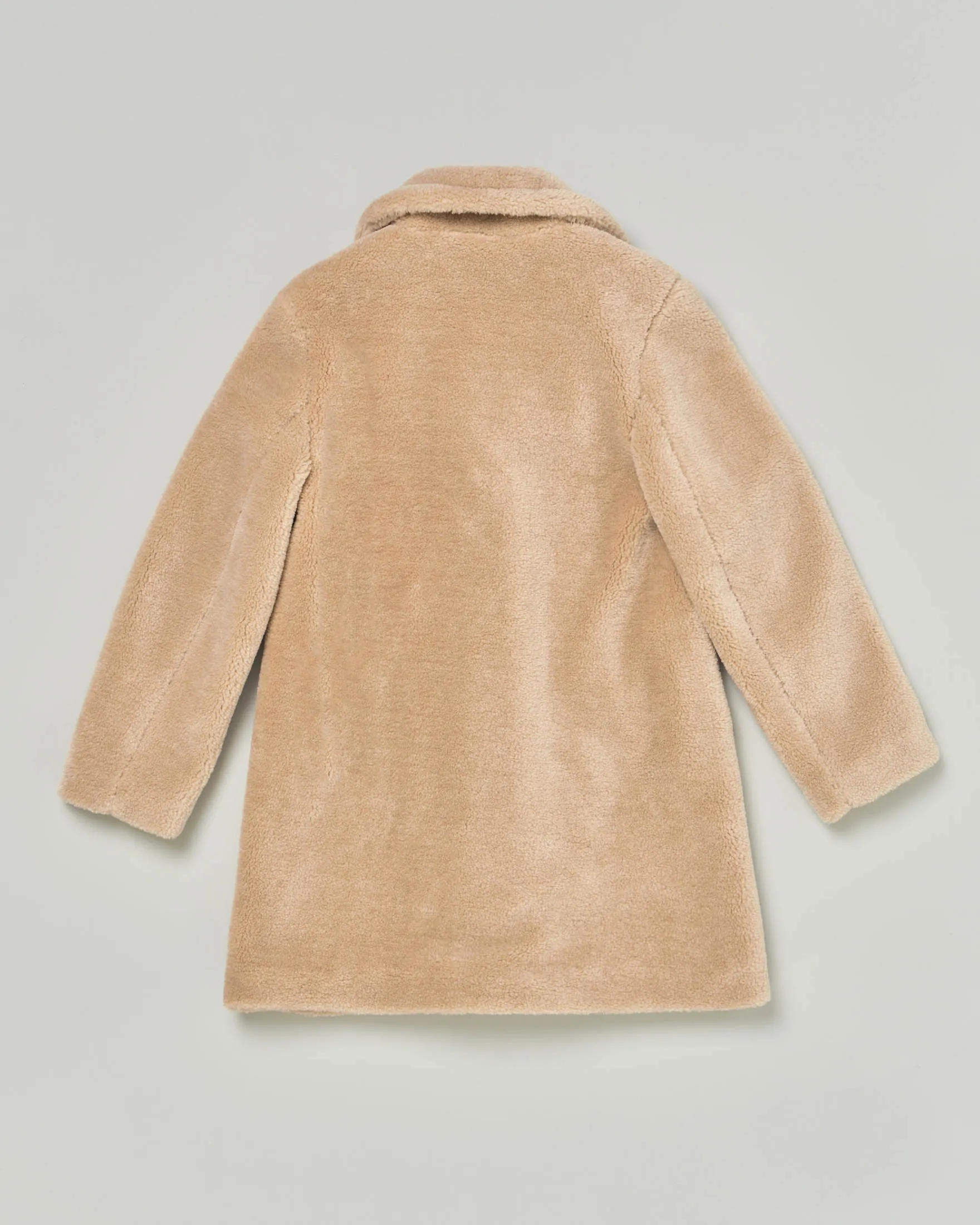Cappotto beige in tessuto teddy 36-38