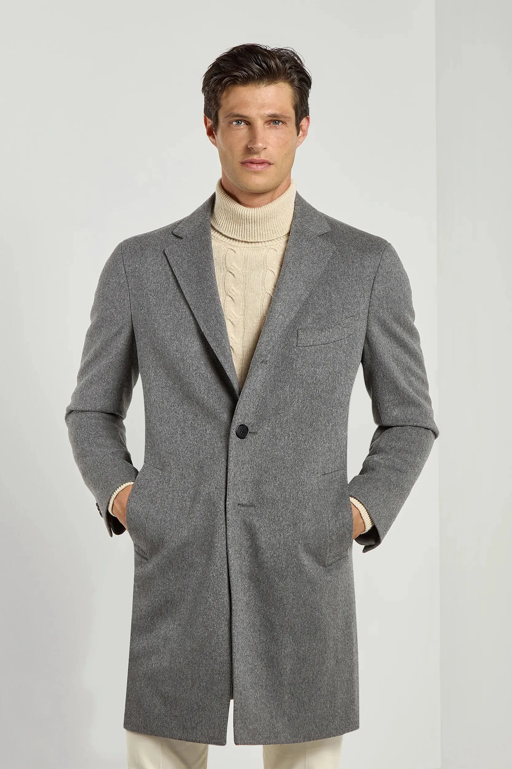 Cappotto grigio in lana Loro Piana – Made in Italy    