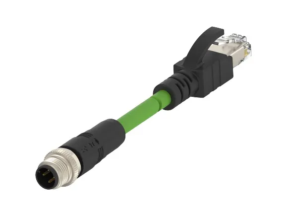 Cavo Ethernet Cat5e TE Connectivity, guaina in PVC col. Verde, L. 500mm, Con terminazione