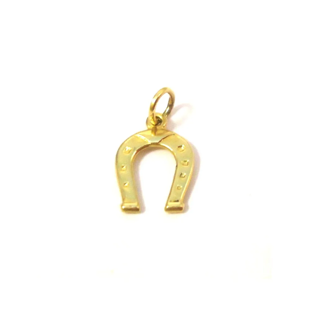 CIONDOLO FERRO DI CAVALLO IN ORO GIALLO + COLLANA LACCIO IN OMAGGIO