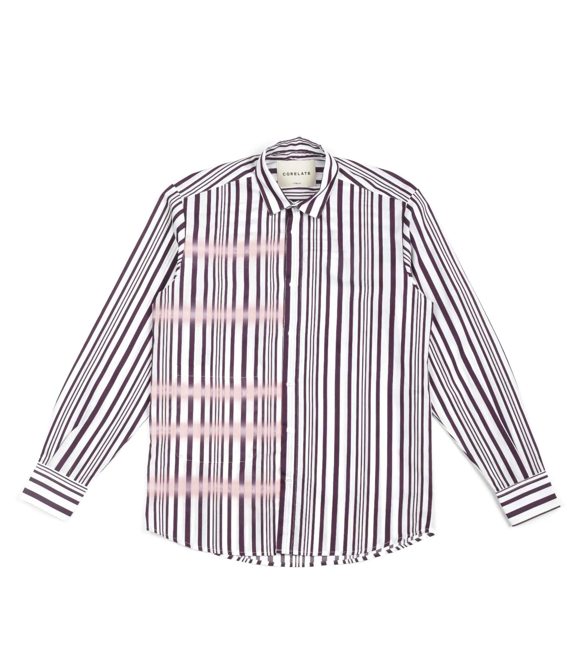 Core Late Camicia Over Righe Spray Bordeaux