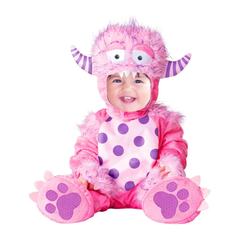 Costume Carnevale Mostro rosa per bambina fino a 3anni