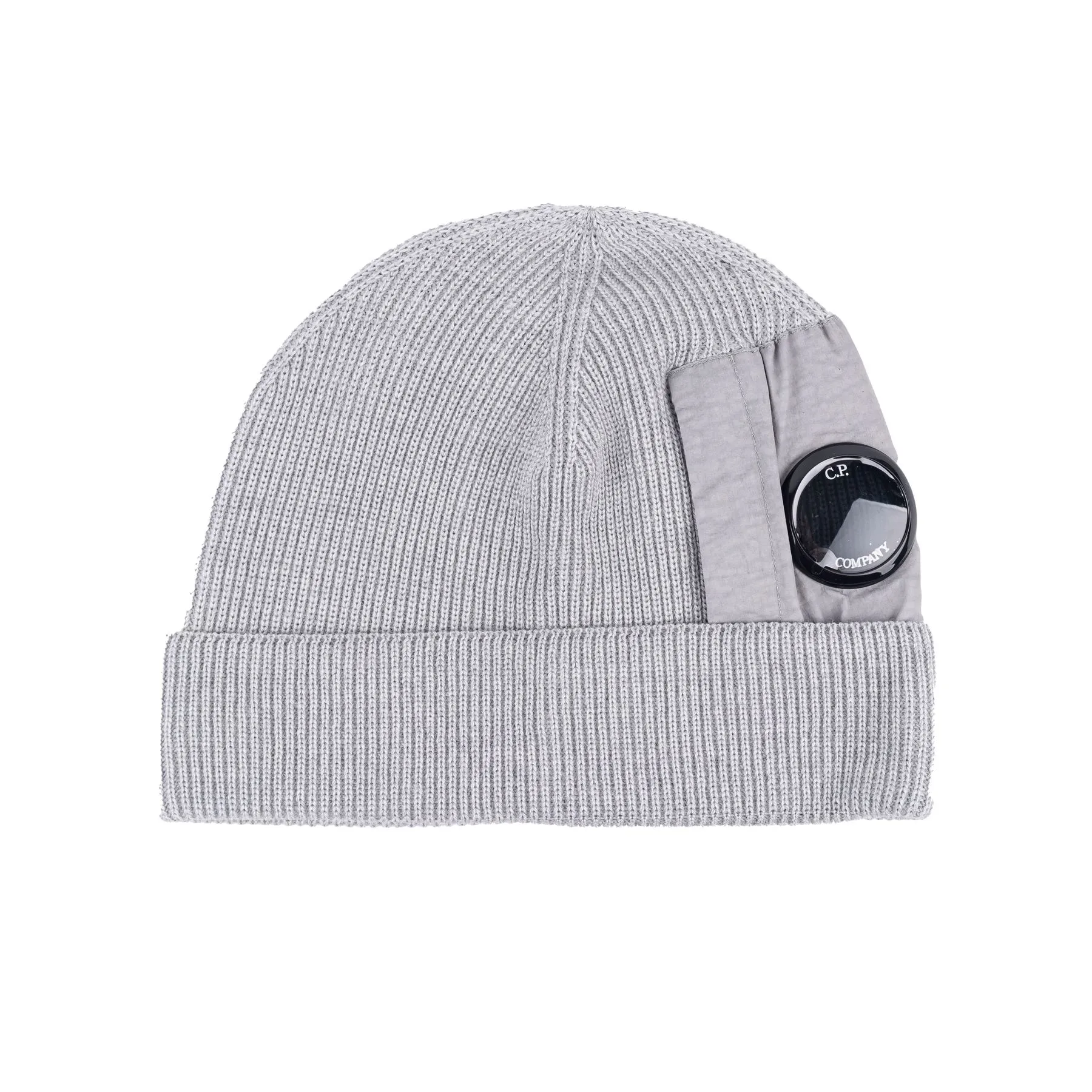 C.P. COMPANY EXTRAFINE MERINO WOOL SIDE LENS BEANIE 