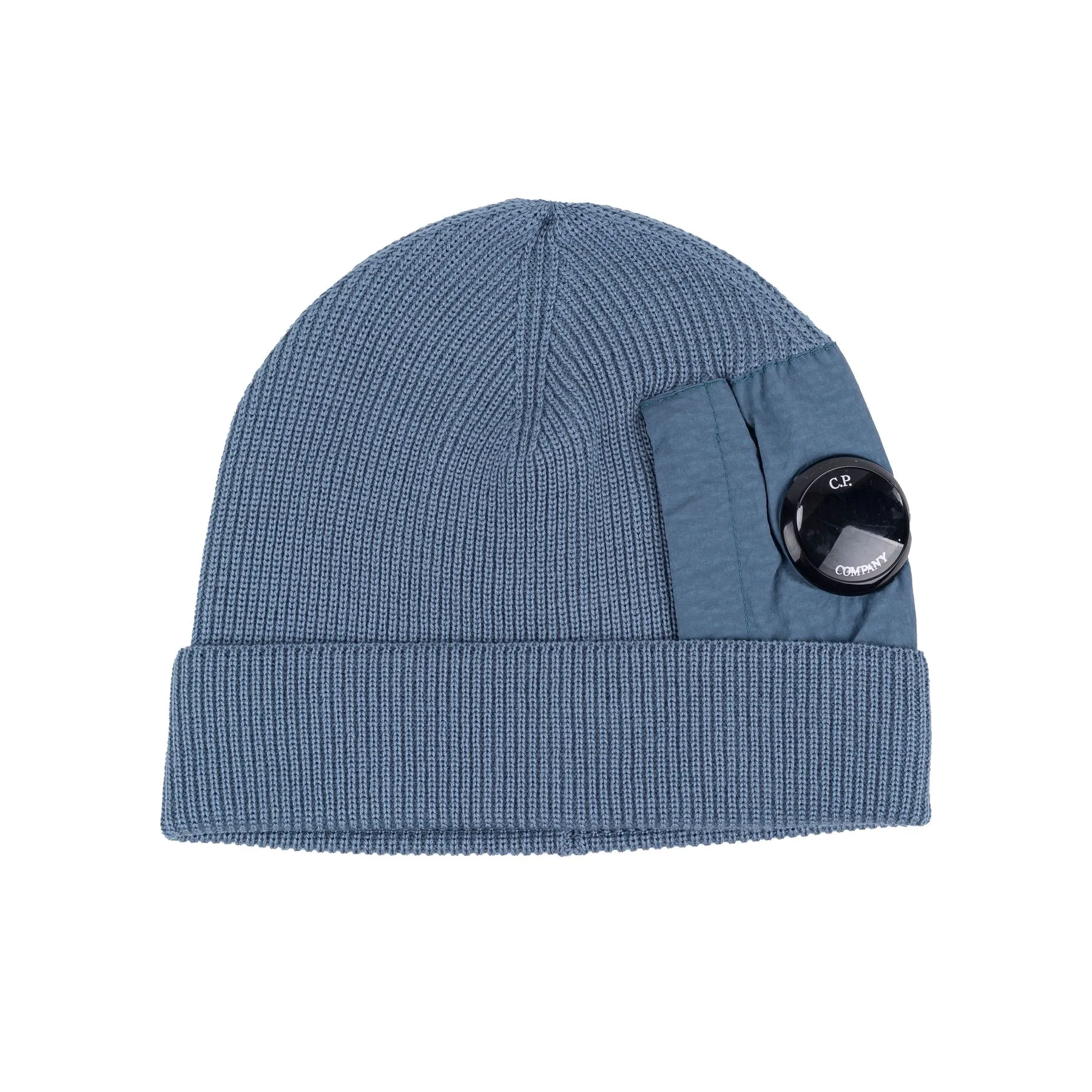 C.P. COMPANY EXTRAFINE MERINO WOOL SIDE LENS BEANIE 