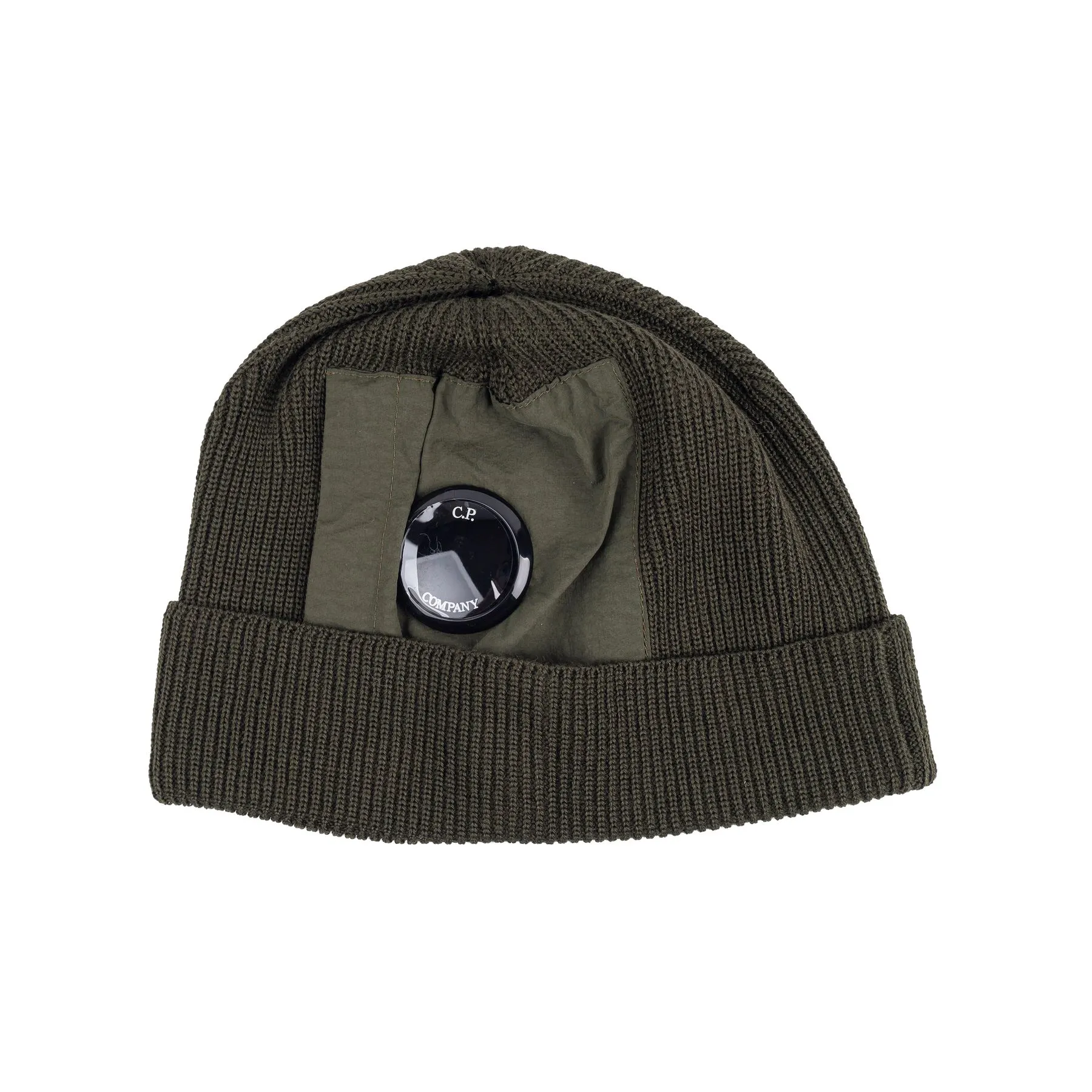 C.P. COMPANY EXTRAFINE MERINO WOOL SIDE LENS BEANIE 