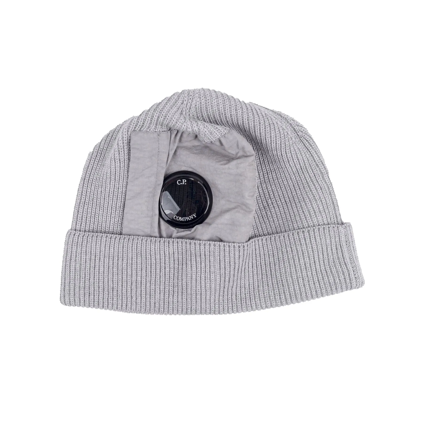 C.P. COMPANY EXTRAFINE MERINO WOOL SIDE LENS BEANIE 
